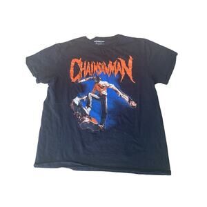 Chainsaw Man T-Shirt Crunchyroll Anime Black Large Short Sleeve 100% Cotton
